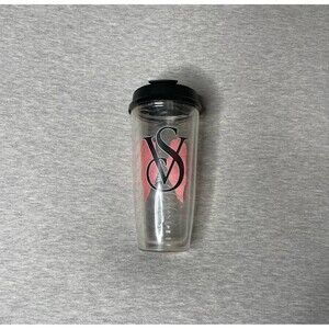 Victoria's Secret VS Clear Pink Wings 24 Oz. Insulated Tumbler Travel Mug